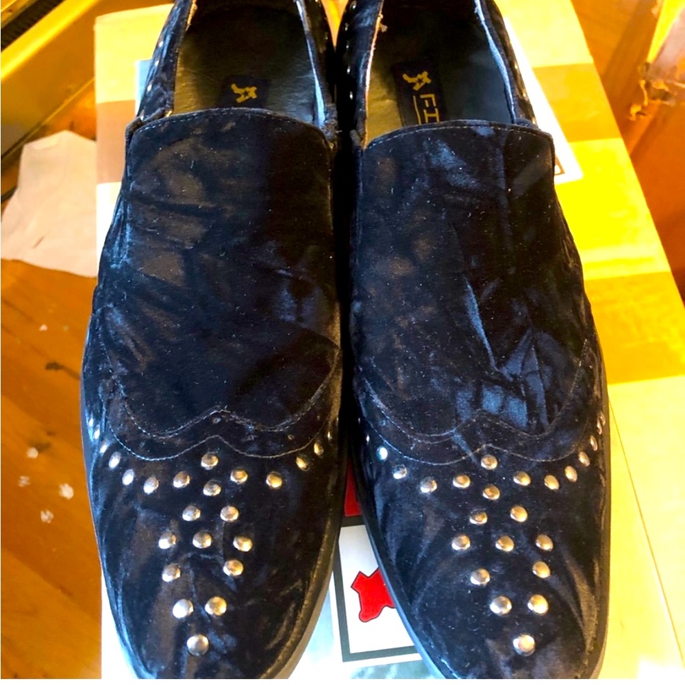 NWB AURELIO GARCIA Fiesso Suede Loafers with Studs - Picture 1 of 11